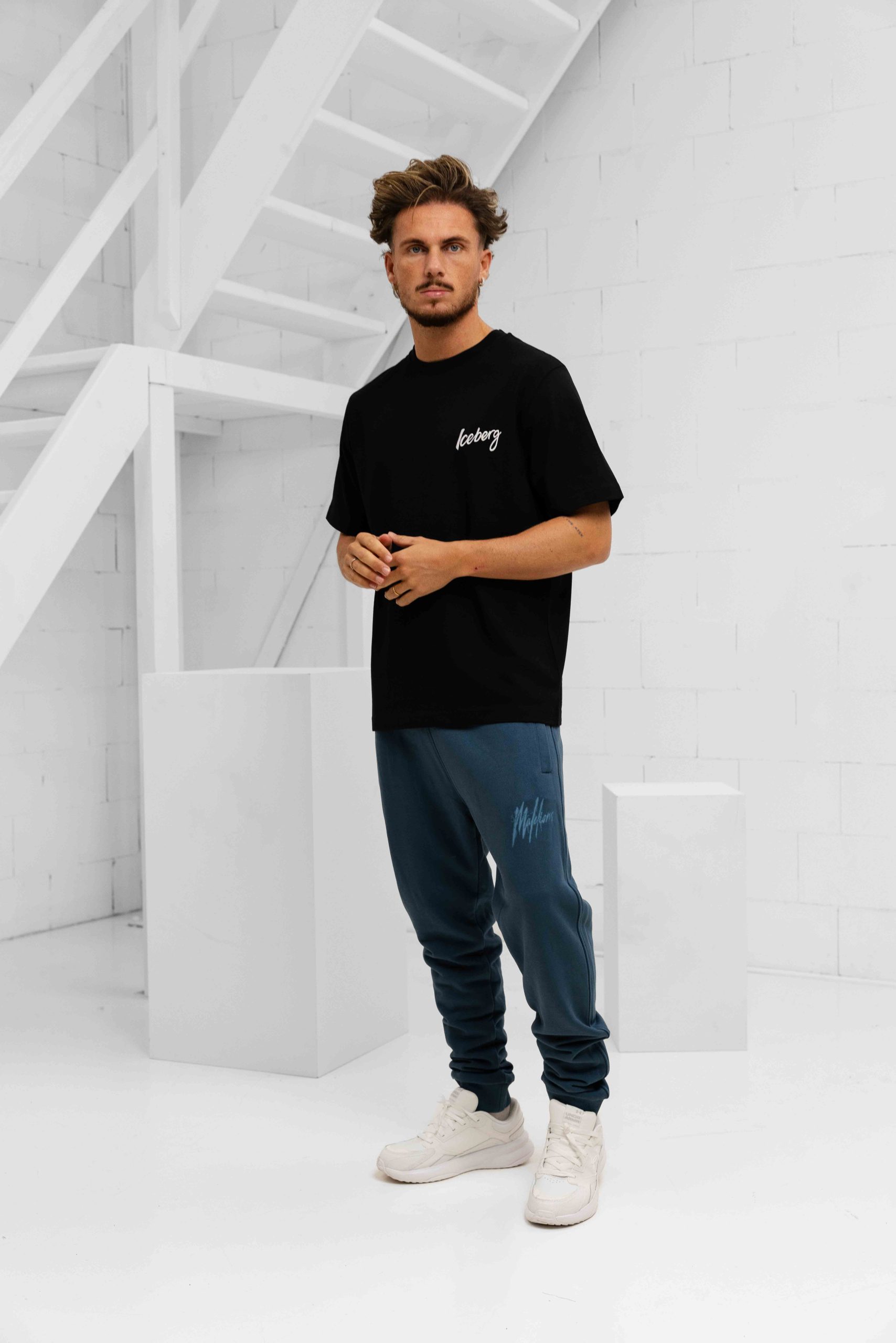 Malelions Signature Drip Broek Heren Blauw