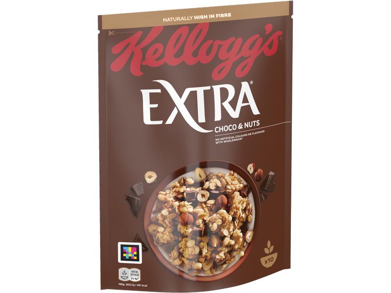 Kellogg's Müesli Extra Choco & Nuts 450 g Feiner Müeslimix mit Haferflocken, Schokolade und Nüssen