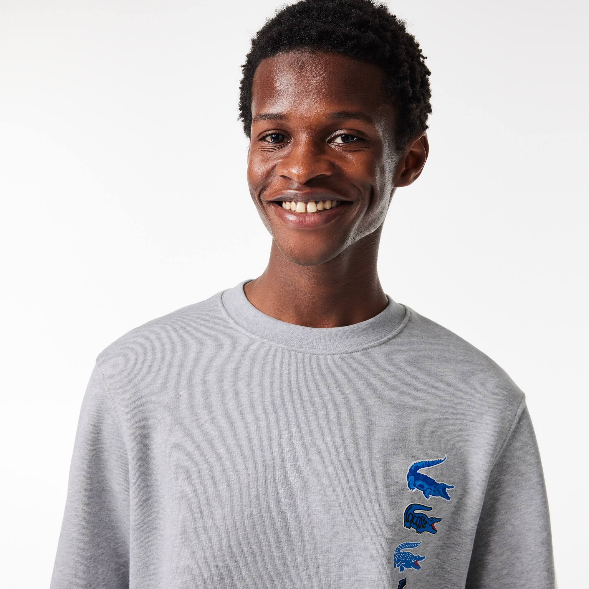 Jogger-Sweatshirt mit Croc-Aufdruck Sweatshirts - Grau - Lacoste - Herren