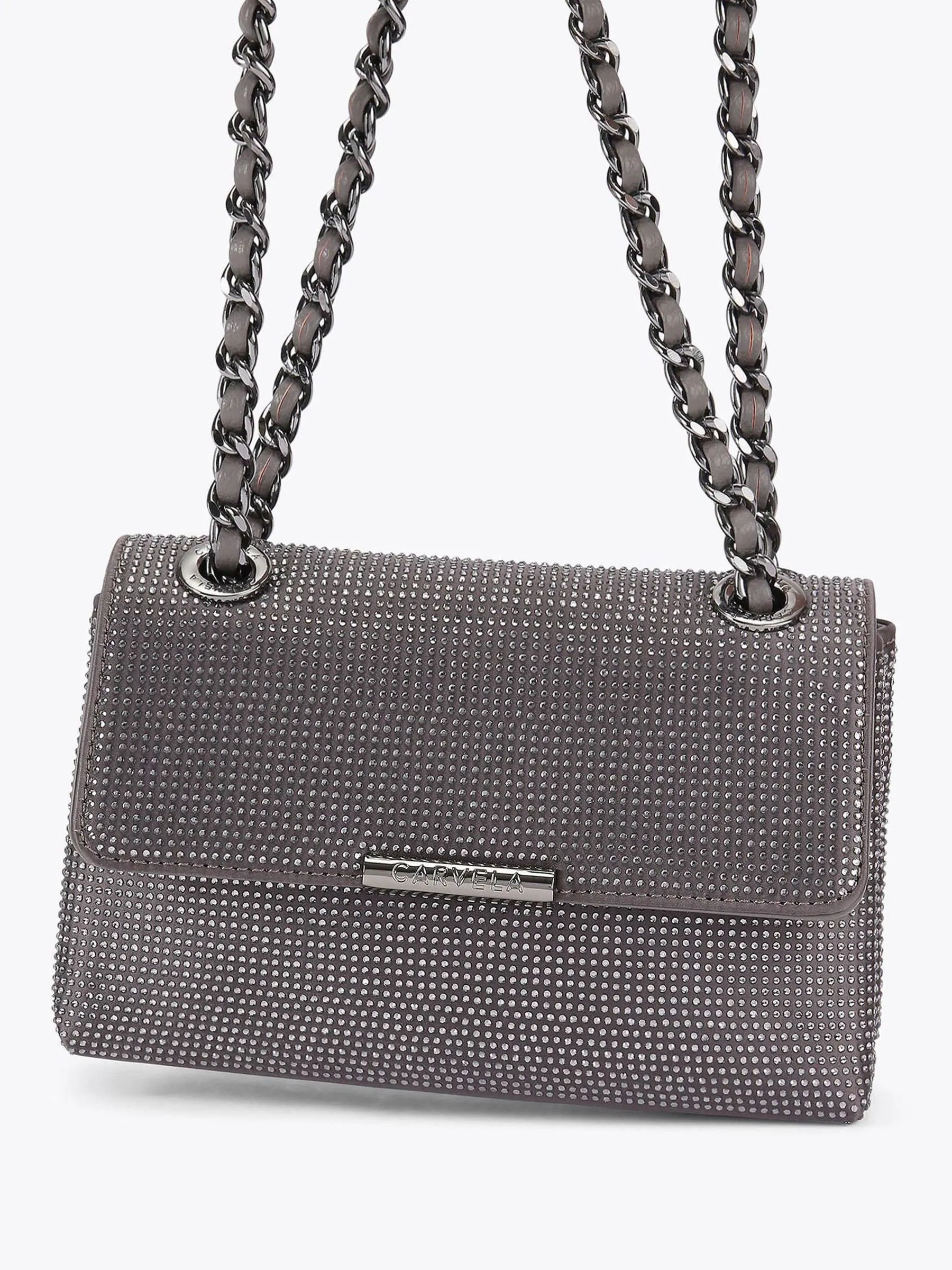 Metallic - Carvela Rosa Chain Shoulder Bag