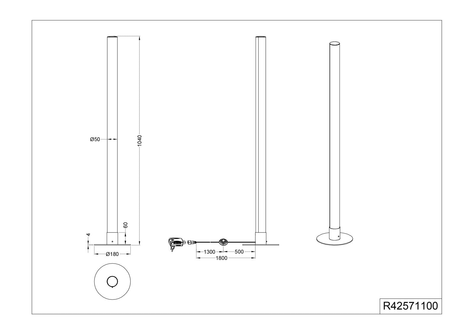 RL LED Stehlampe LEIA mit Fernbedienung 104 cm Metall/Acryl chromfarbig/transparent