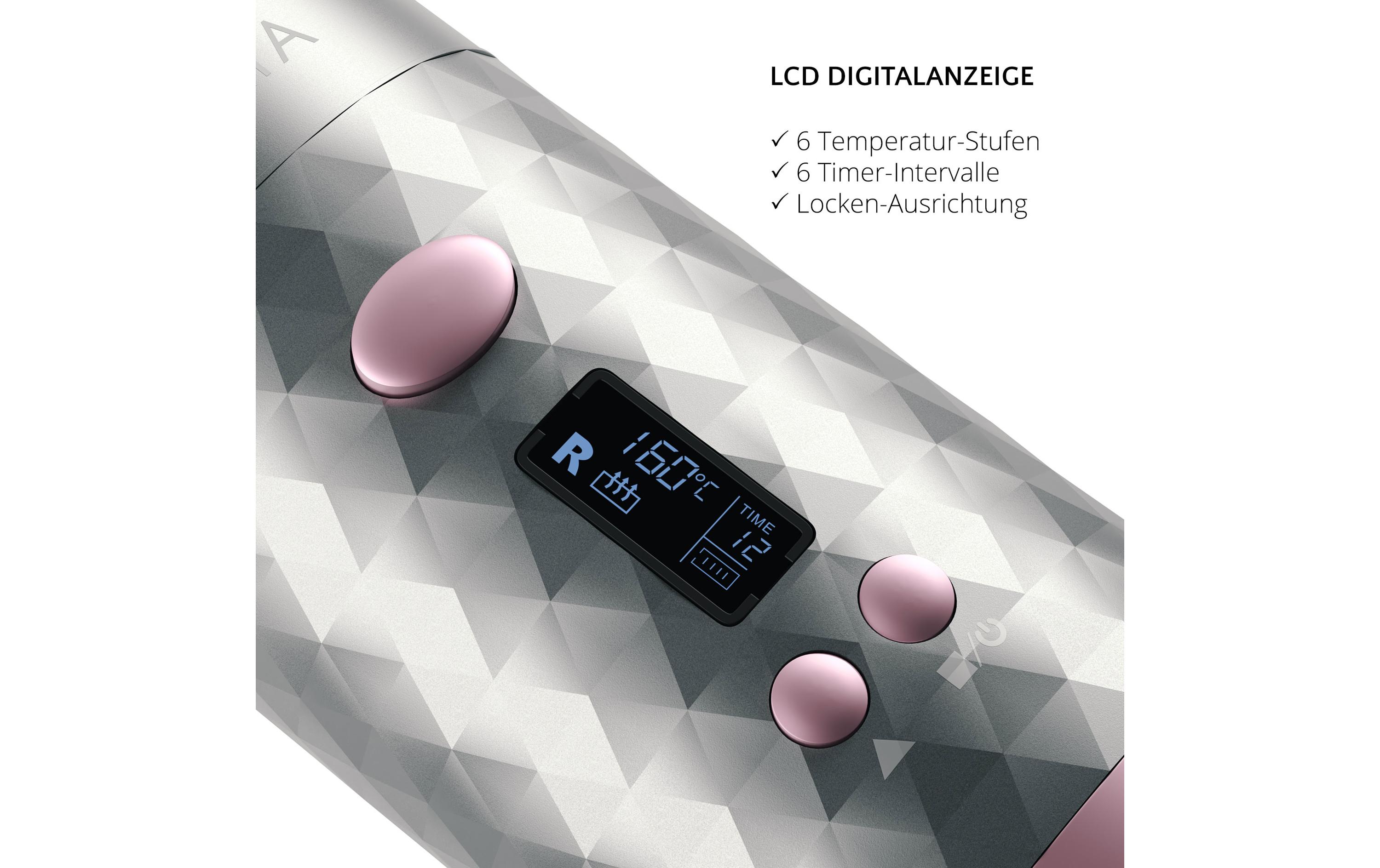 Lockenstyler Revolutionne Grau<br>Kabelloser Lockencurler mit LCD-Digitalanzeige