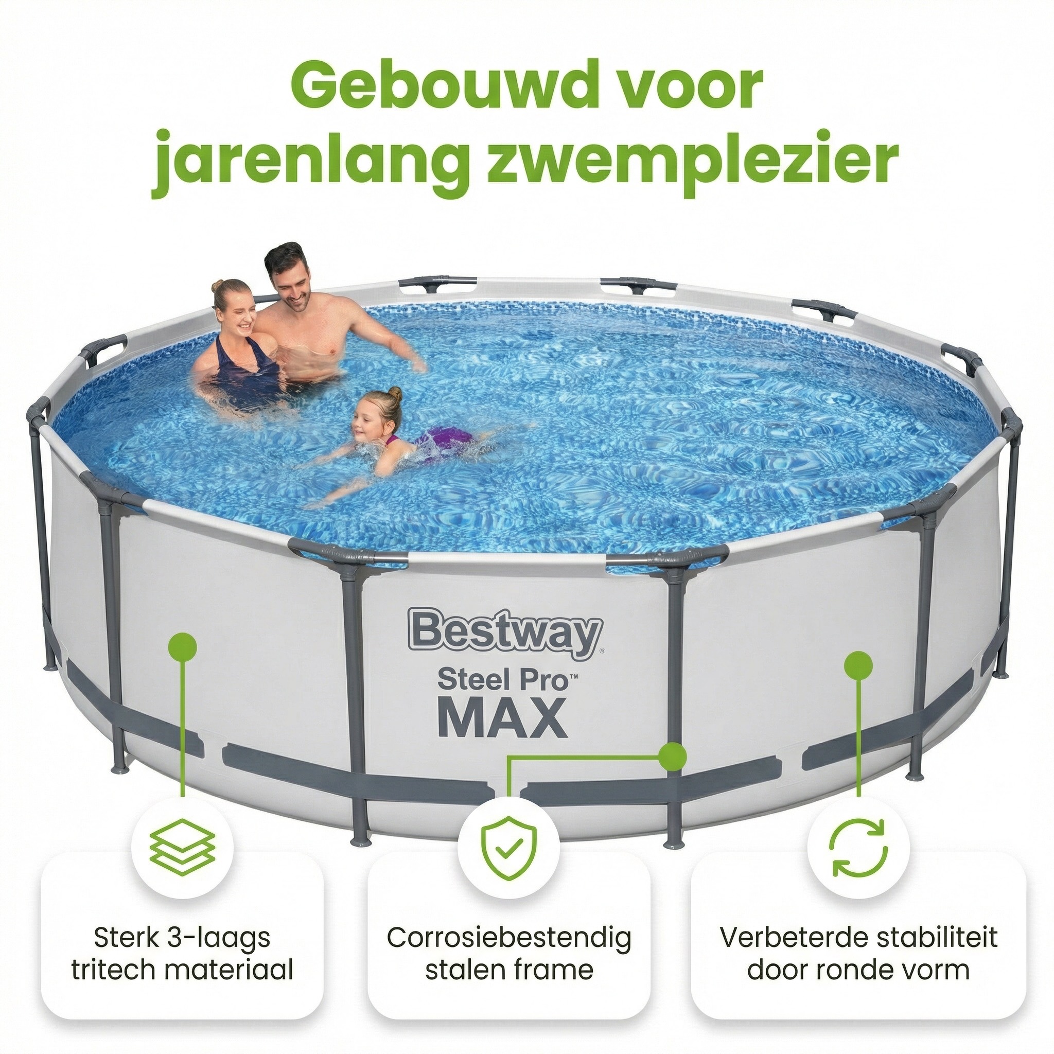 Bestway steel pro max 366x100cm zwembad – 4-delig