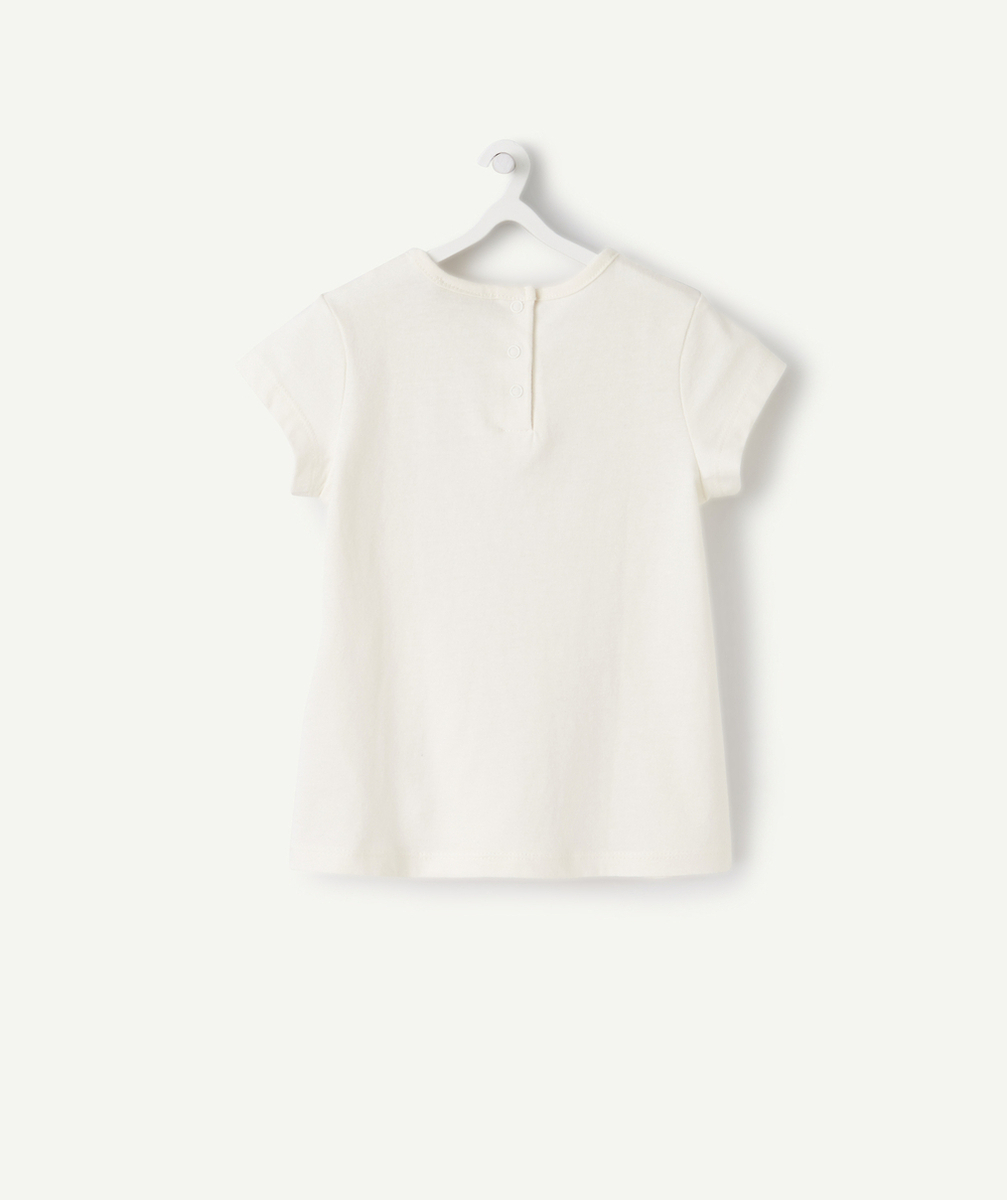 T-SHIRT ÉCRU EN FIBRES RECYCLÉES AVEC MESSAGE MAMAN BÉBÉ FILLE