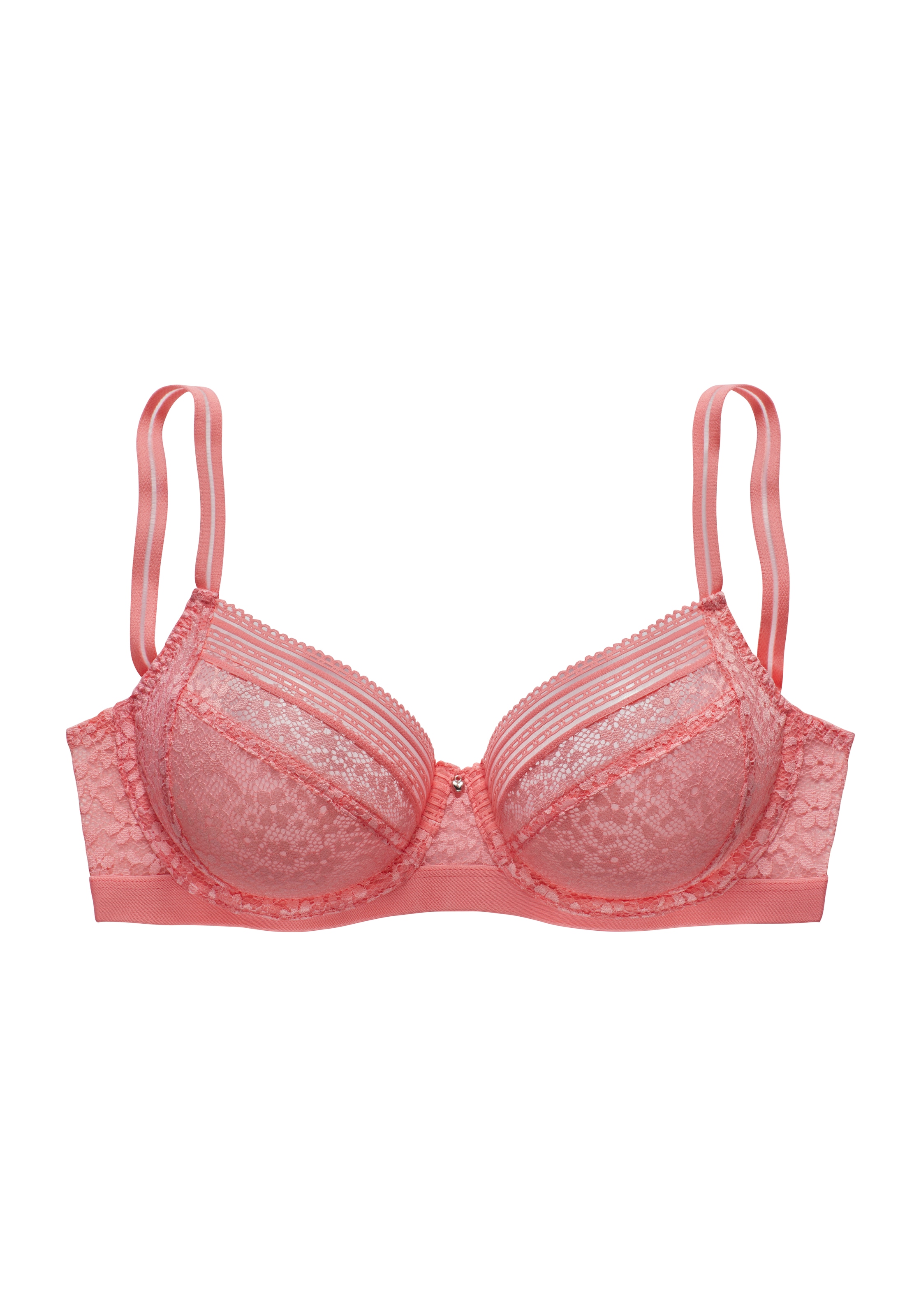 Nuance Bügel-BH , aus weicher Jacquardspitze mit edlem Herz-Accessorie, Dessous