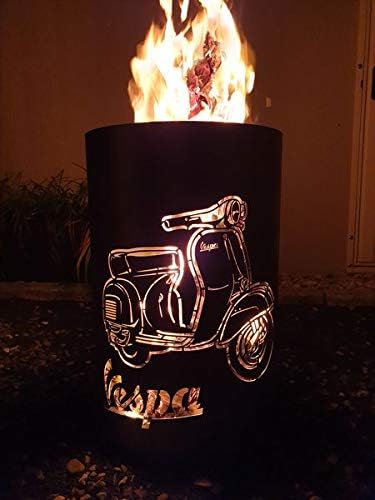 TiKo-Design® Feuertonne - Lagerfeuertonne - Feuerkorb mit Roller Motiv – Verleihen Sie Ihrem Garten EIN besonderes Ambiente für unvergessliche Abende mit ihren Freunden