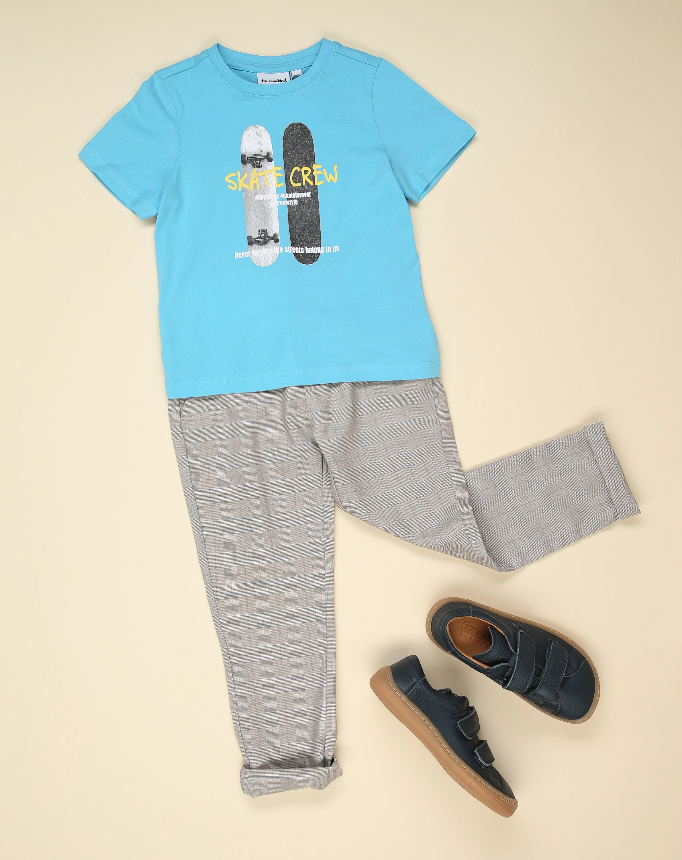 T-Shirt SKATE CREW in mittelblau