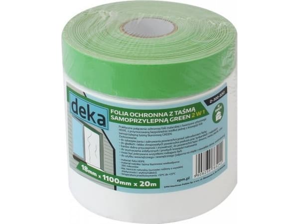 Deca BESKYTTELSESFOLIE MED TAPE GRØNN? UTENDØRS 110CM*20M