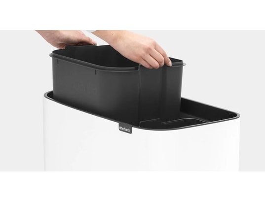 BRABANTIA - Poubelle Touch Bo Touch Bin blanc 11+23L 315347 spécial recyclage