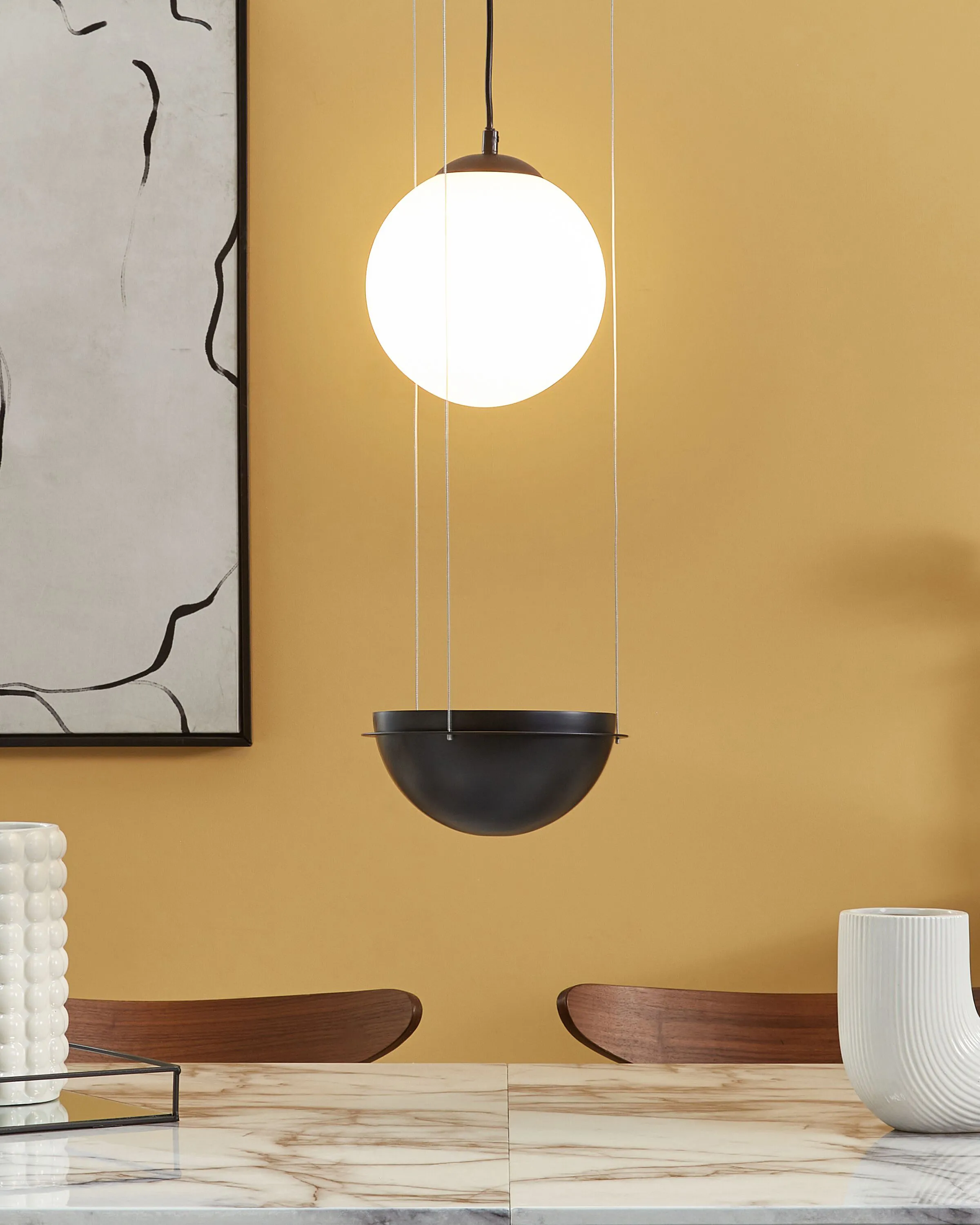 Hanglamp TOBINS Glas Zwart