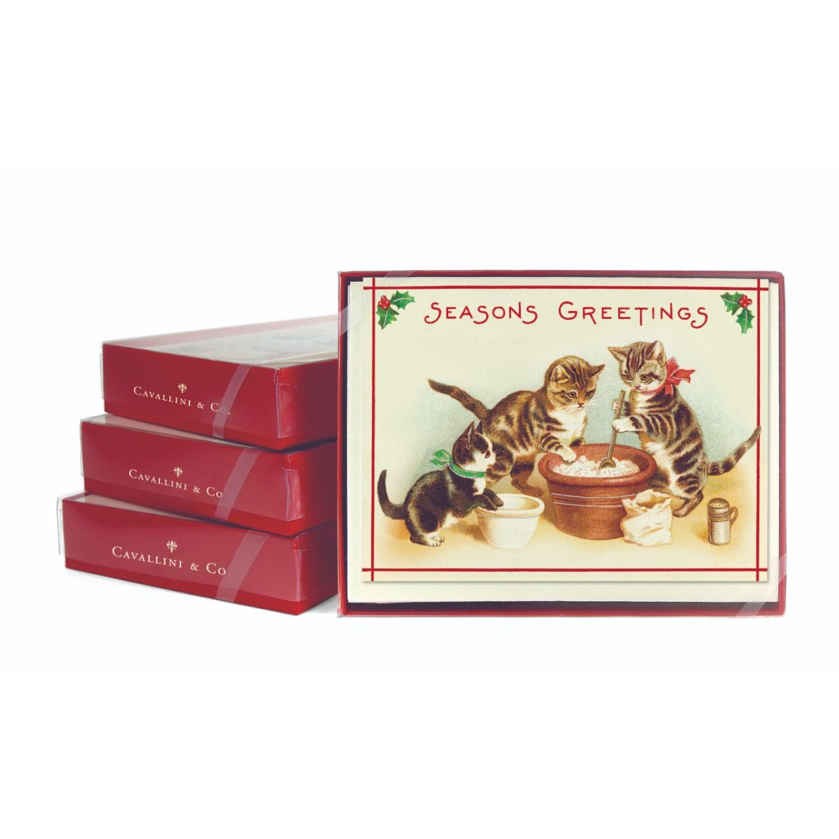 vintage cats christmas cards box x10