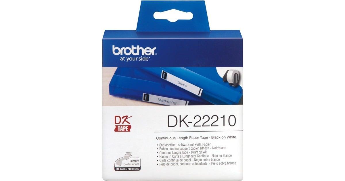 BrotherDK-22210 doorlopende labelrol – papier printlint