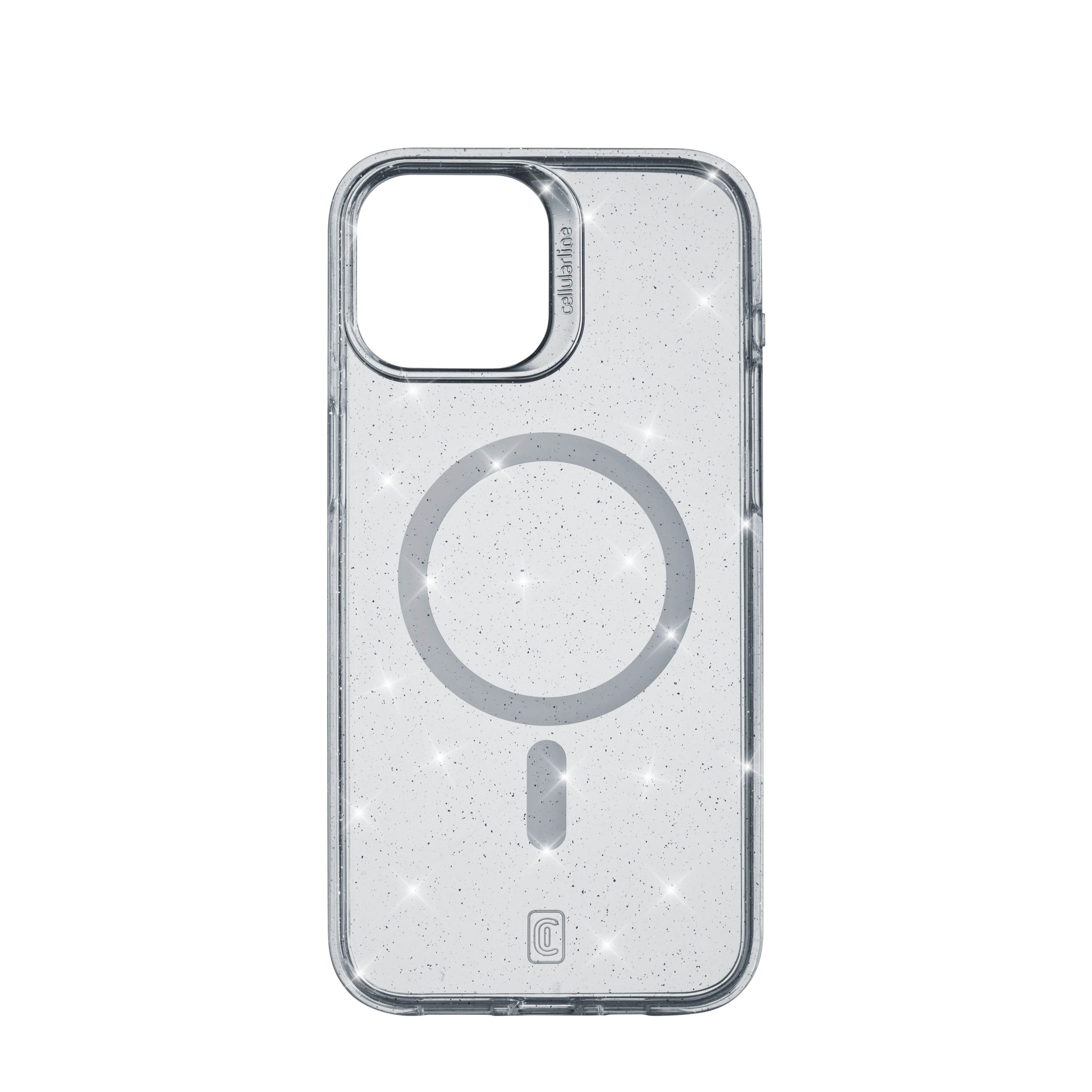 iPhone 15 Pro Max MagSafe Hardcase Hülle mit TPU Bumper Sparkle Mag Glitzer Design (SPARKMAGIPH15PRMT) - Transparent