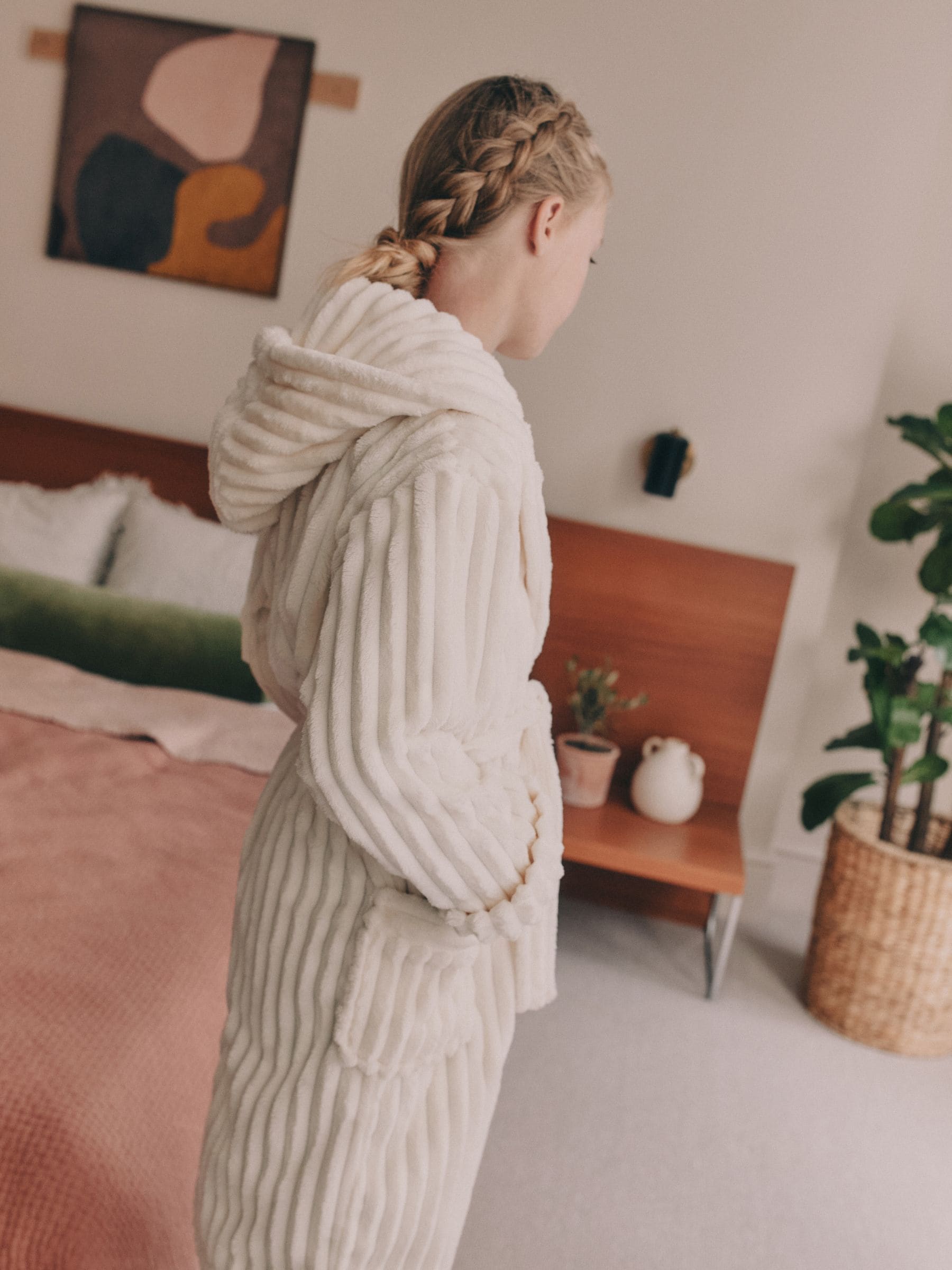 Crème - Fleece Cord Dressing Gown (5-16yrs)