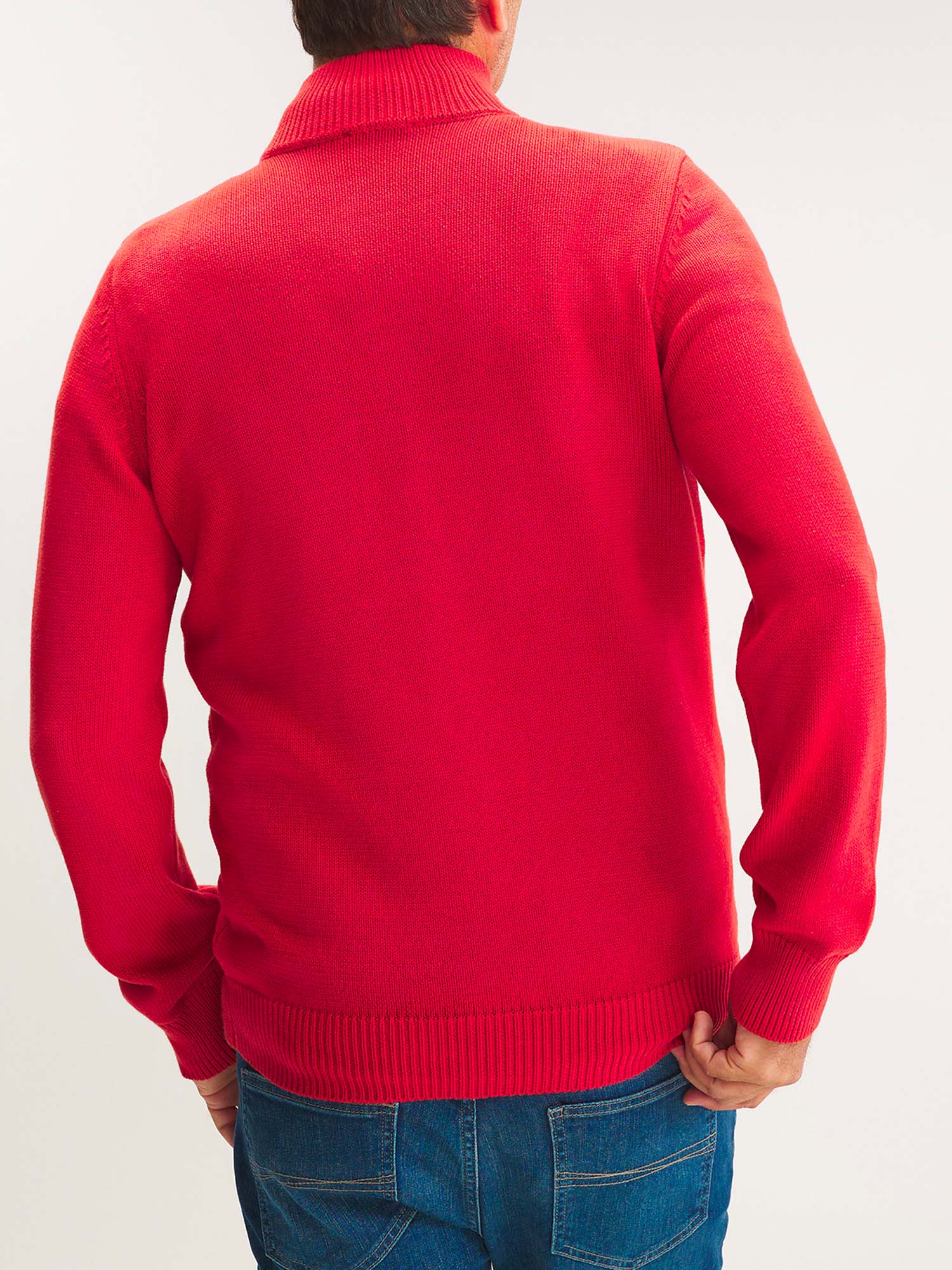 Pull Homme Col Camionneur Orange