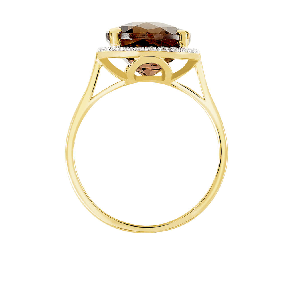 Bague Anna Or Jaune Quartz Et Oxyde De Zirconium