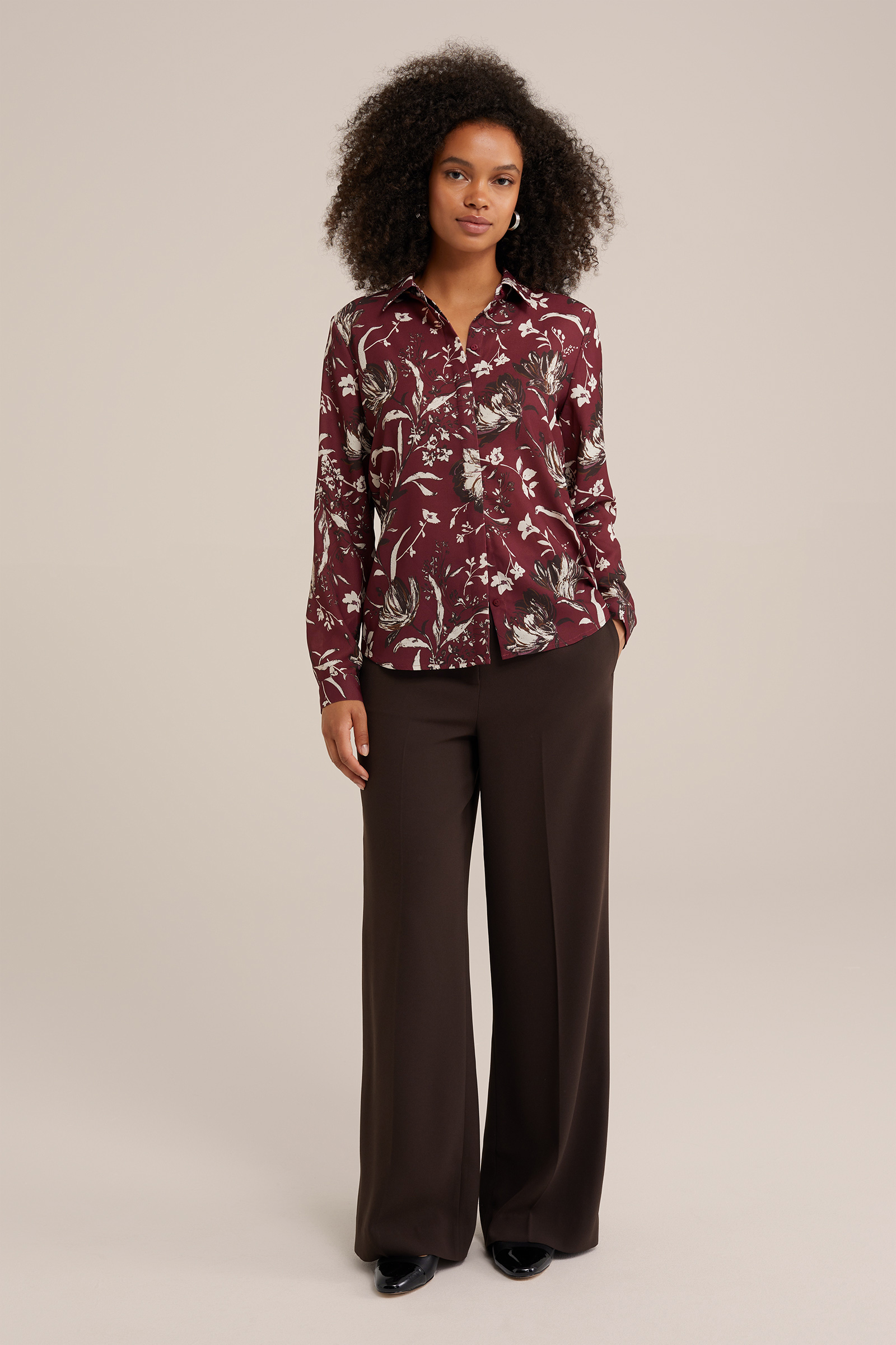 blouse met fijne structuur WE Fashion Saffraan rood