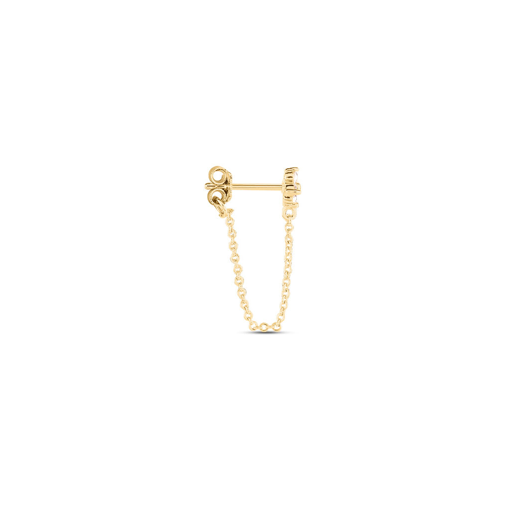 Bijoux D'oreilles Astrid Plaqué Or Jaune Oxyde De Zirconium