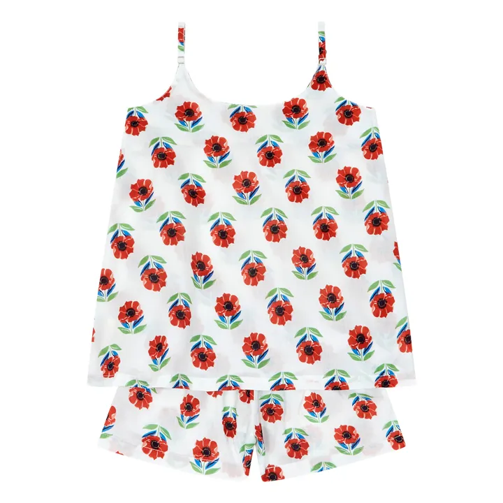 Lucas du Tertre Pyjama Strappy Anémones | Rouge