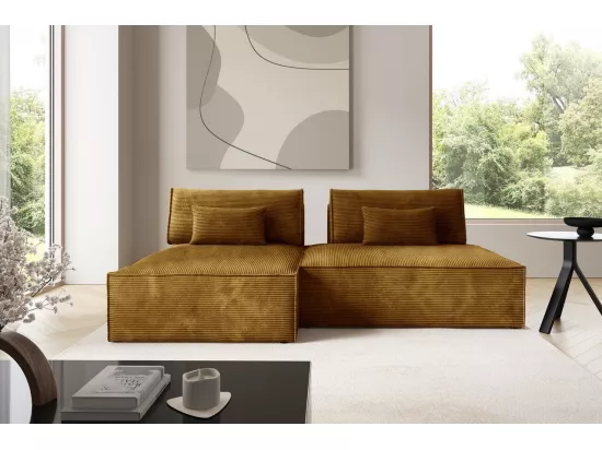 Canapé d'angle modulaire LUCCA Jaune moutarde