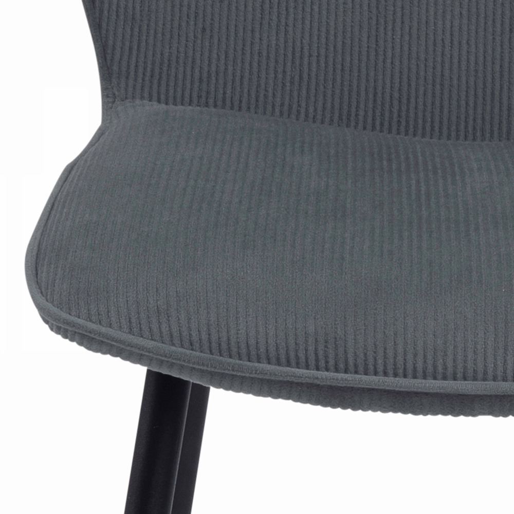 Lot de 2 chaises en velours côtelé gris