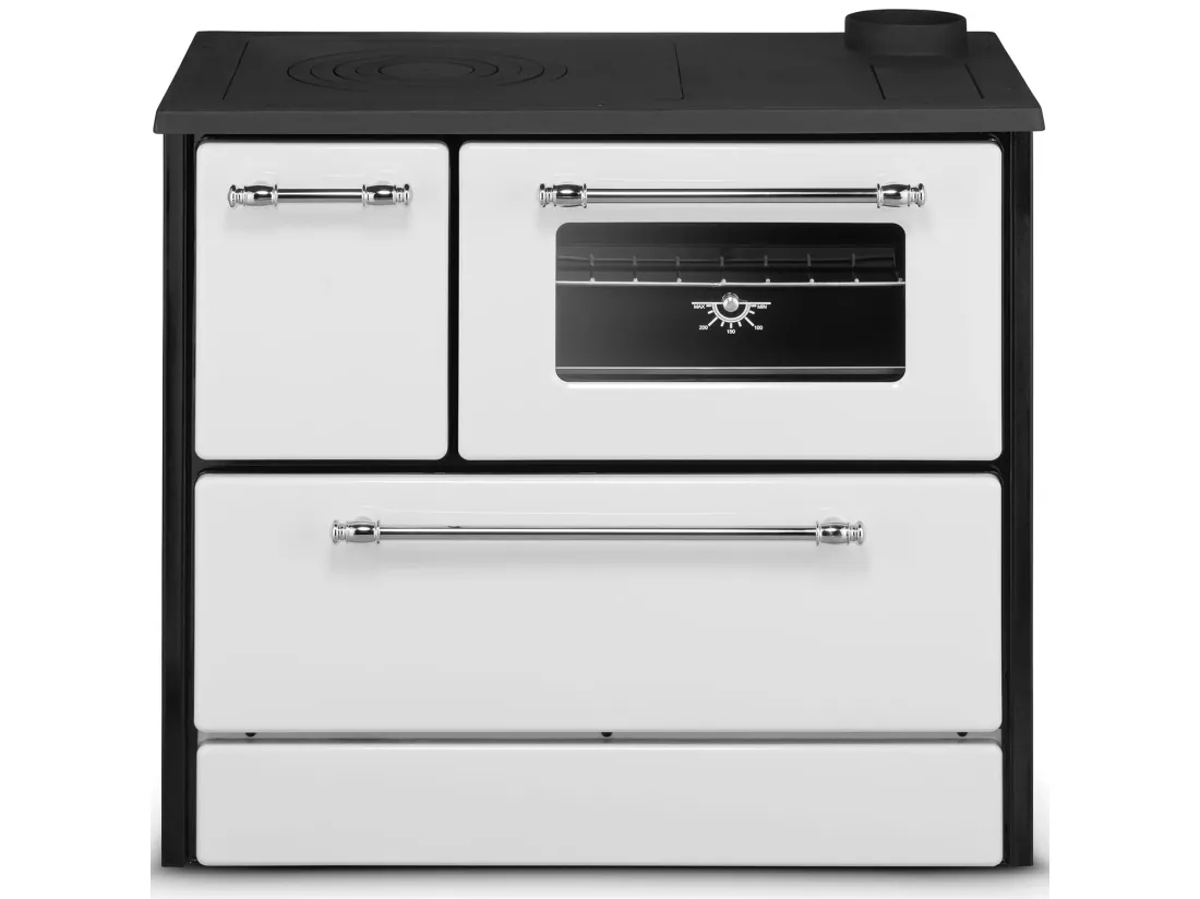 Poêle à bois 9 Kw blanc L87xP51xH79 Ecodesign