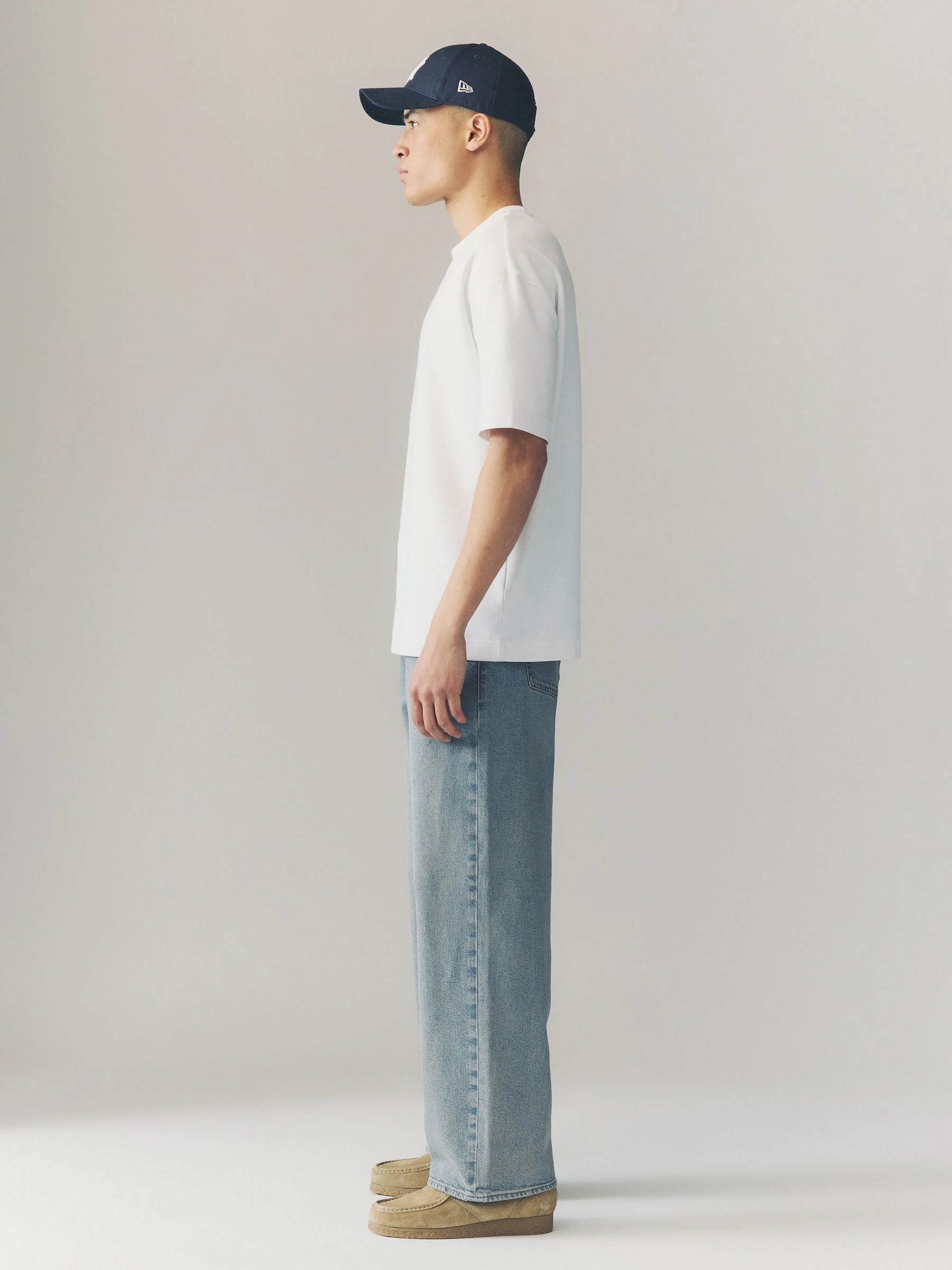 Lichtblauw - Baggy pasvorm - Vintage wash denim jeans