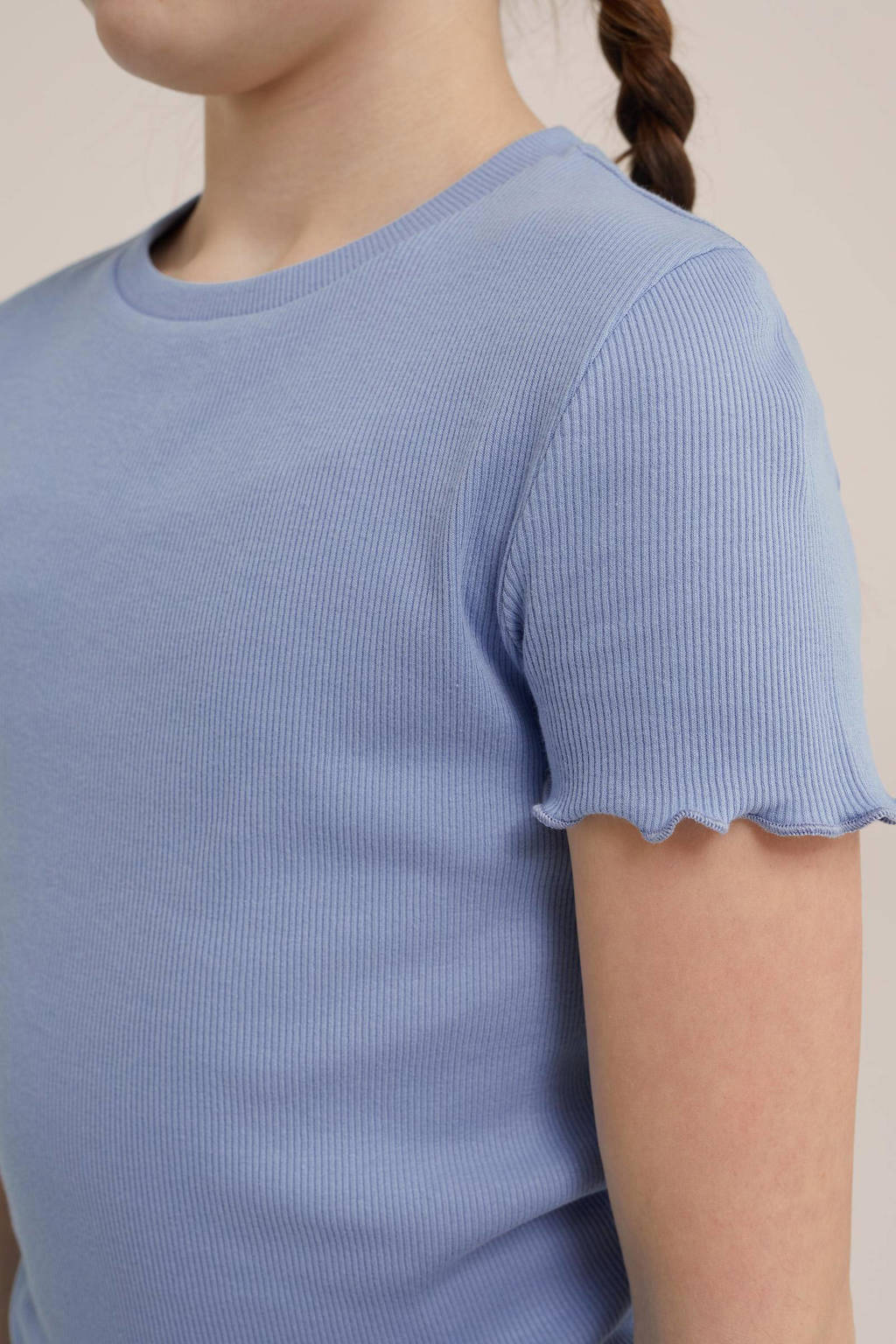 WE Fashion ribgebreid T-shirt nautical blue