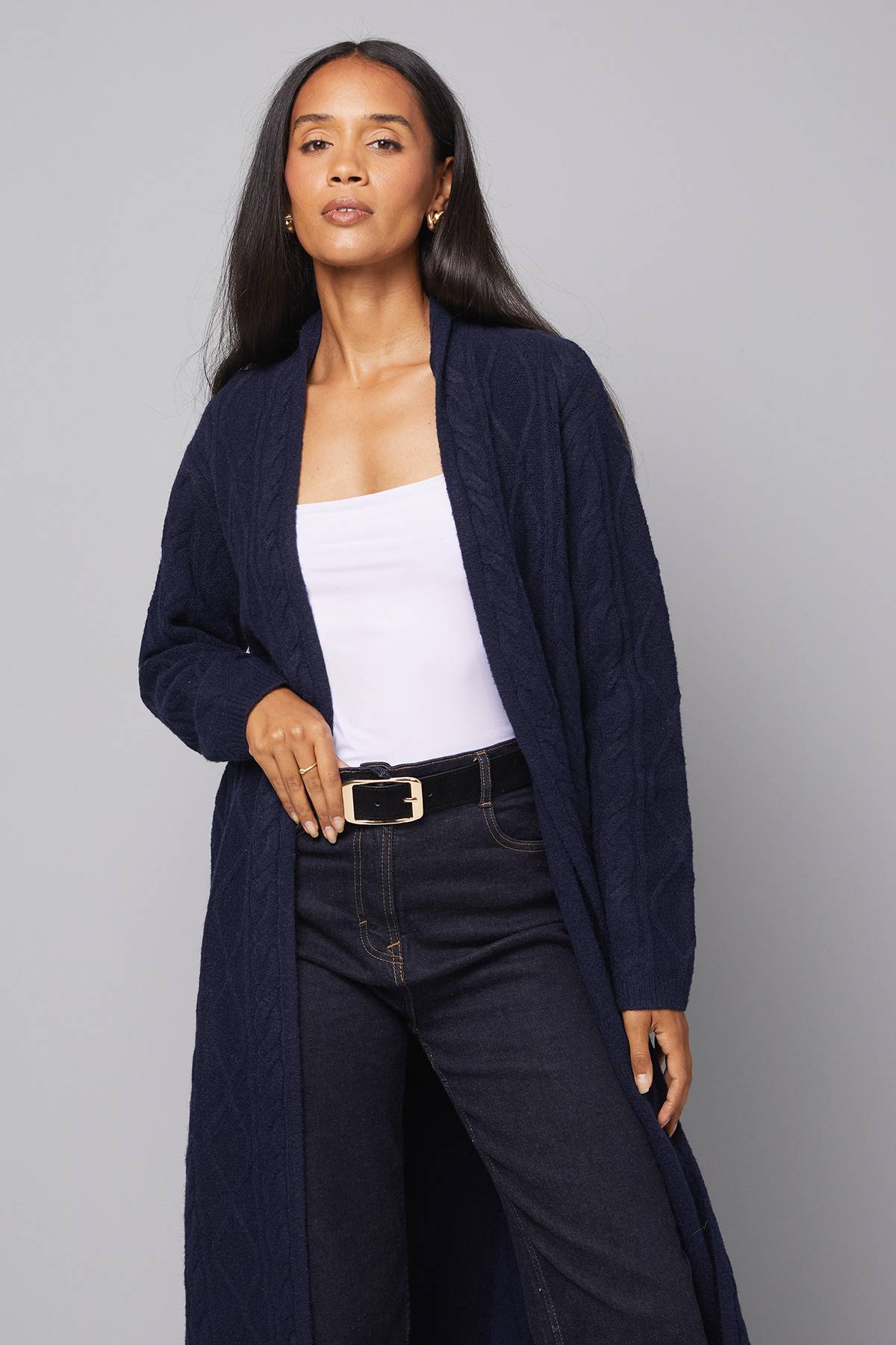 Wallis Cardigan Maxi Long à Torsades