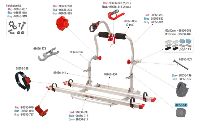Fiamma Lasche 35/30 grau passend für Carry Bike CL - Fiamma Ersatzteilnummer 98656-145