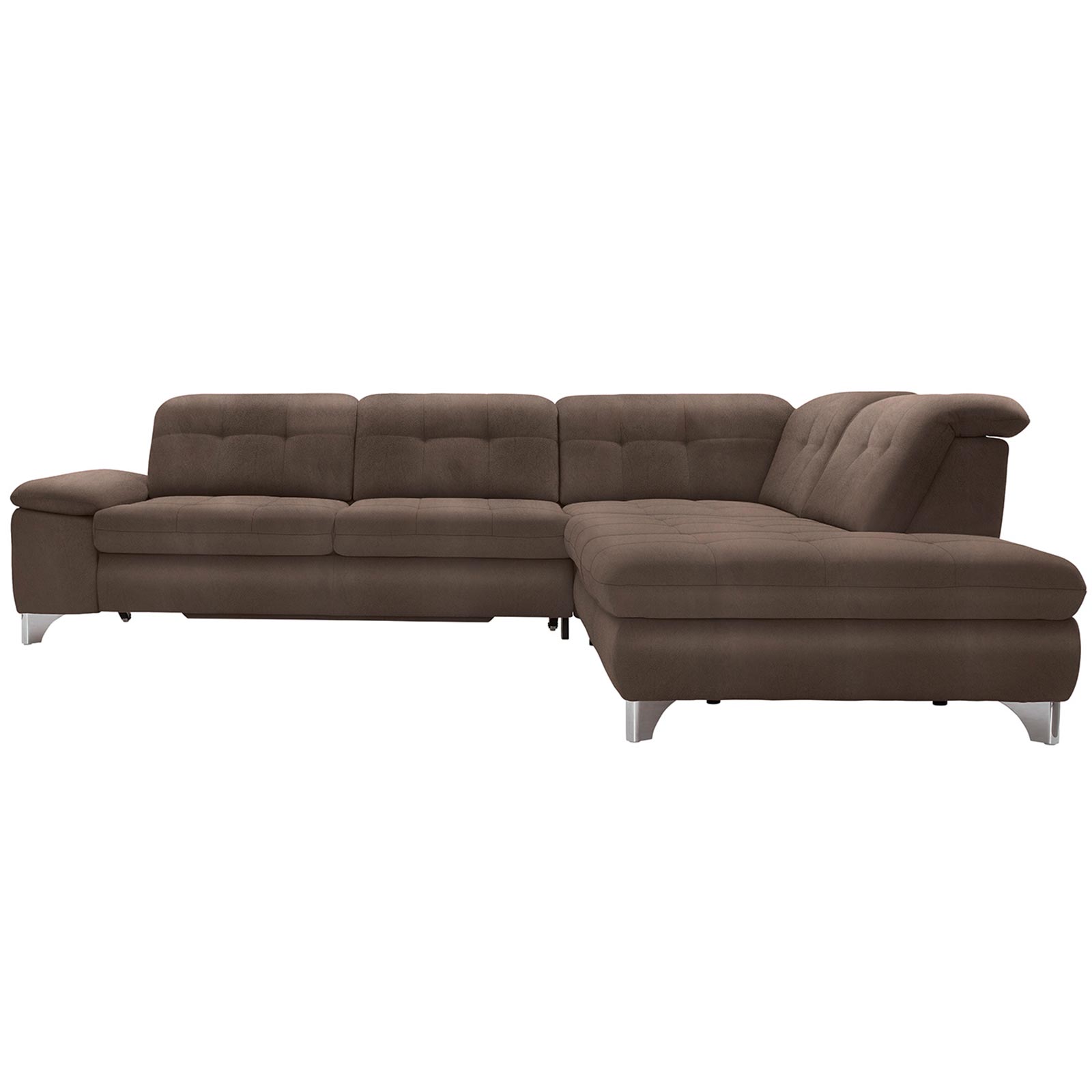 polsterpower Ecksofa - Saddle nougat - Basismodell - Ottomane rechts