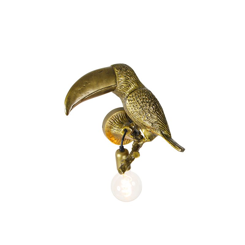 Vintage wandlamp messing - Animal Toekan