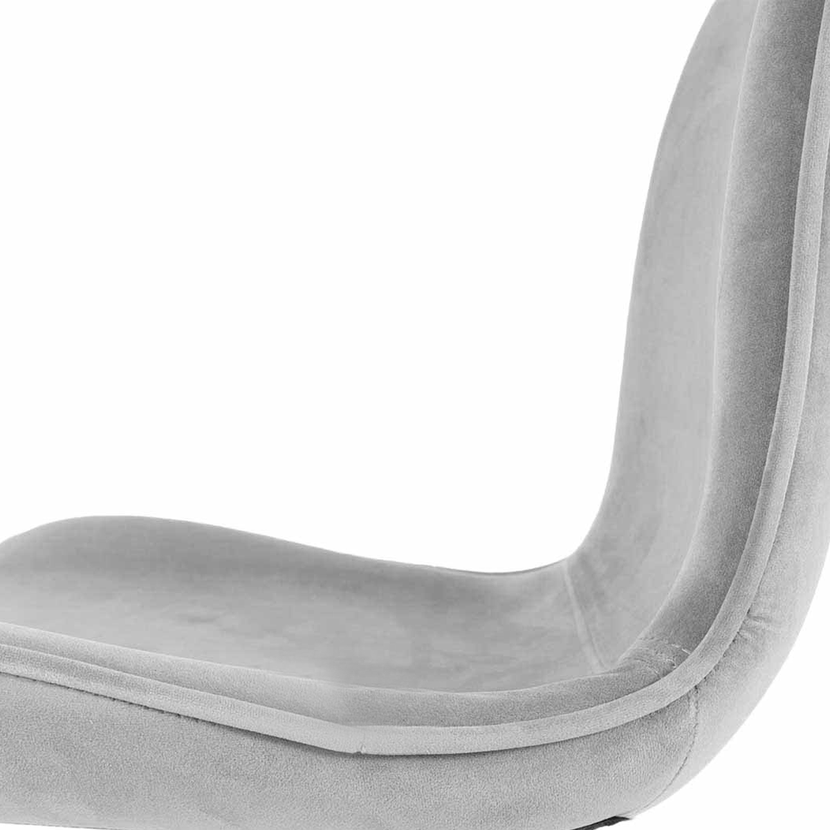 Barkruk Nino-Fé velvet grijs - zwart onderstel - 65 cm