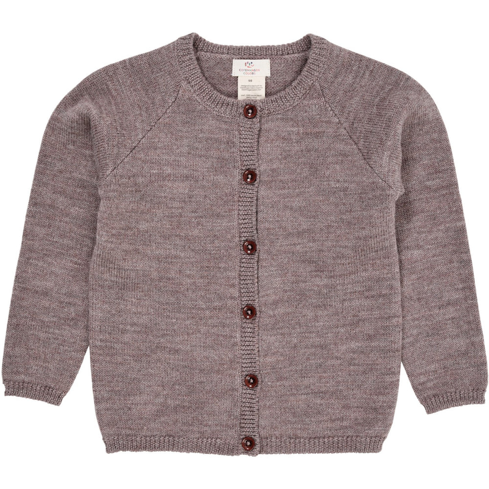 Natural Melange Merino Strikket Cardigan