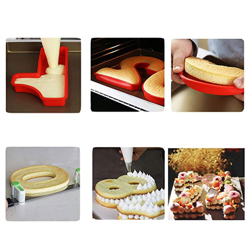 (26cm) Silikon Kuchenform Flexible Torten Backform mit Anti-Haft Beschichtung - Zahl 1