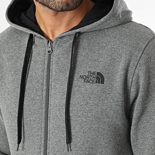 Sweat Capuche Zippé Open Gate Gris Chiné
