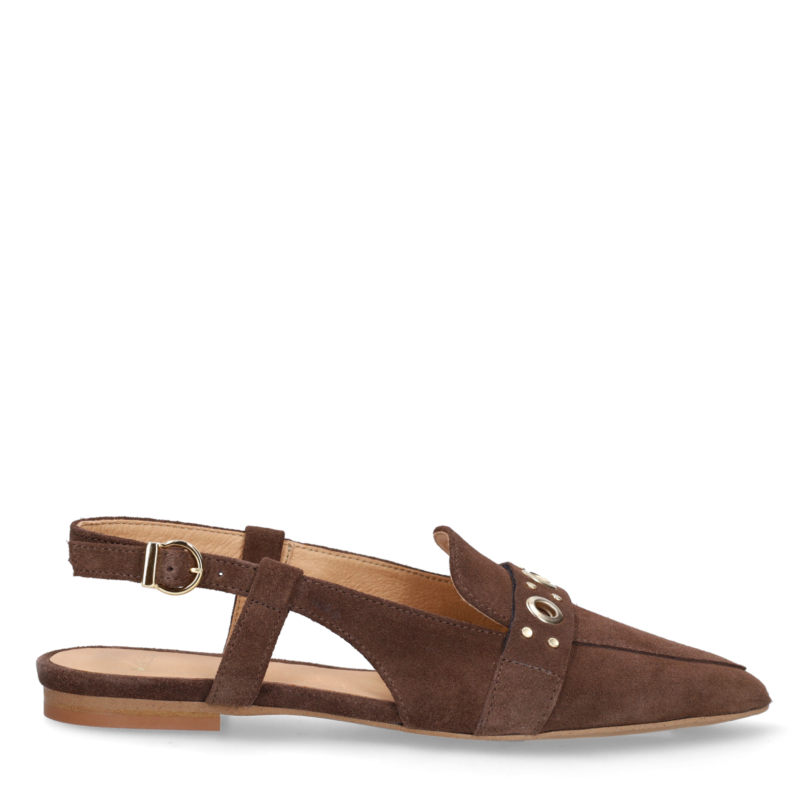 Bruine suède slingbacks