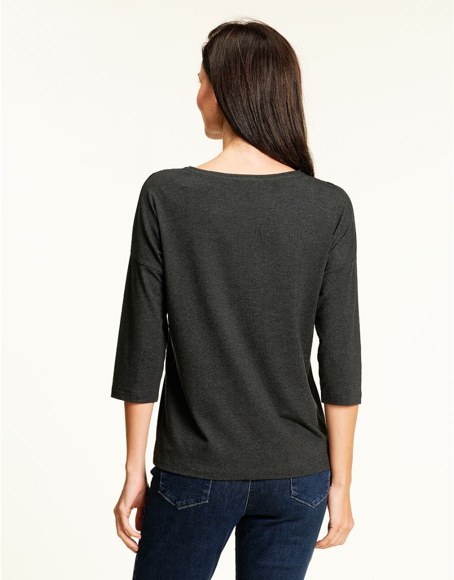 Top ample gris et argent