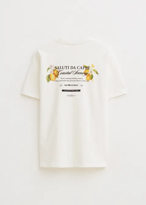 T-shirt met print capri off-white (WIT.O)