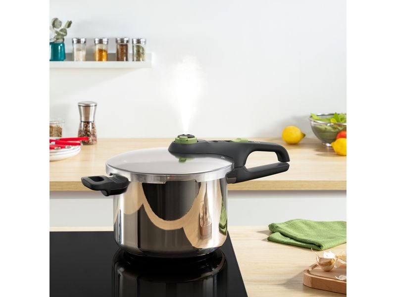 Tefal Secure Trendy Dampfkochtopf 6 l 22 cm Schnellkochtopf mit Korb