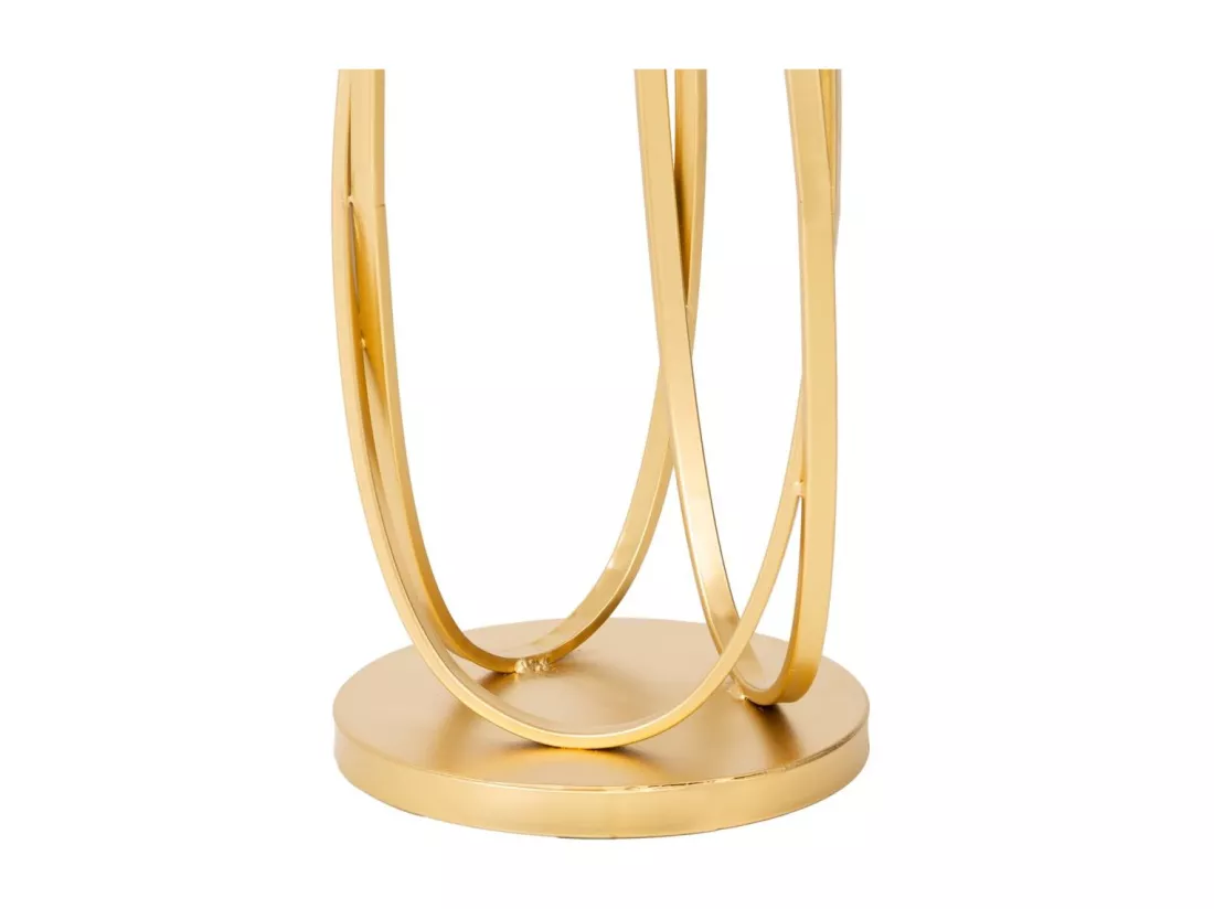 Table d'appoint en métal doré avec surface en verre d35.5x61h