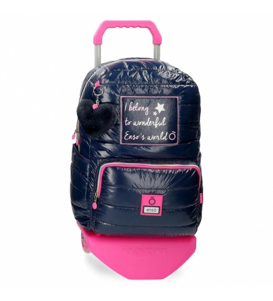 Enso Mochila Make a Wish con carro azul, rosa-32x44x15cm-