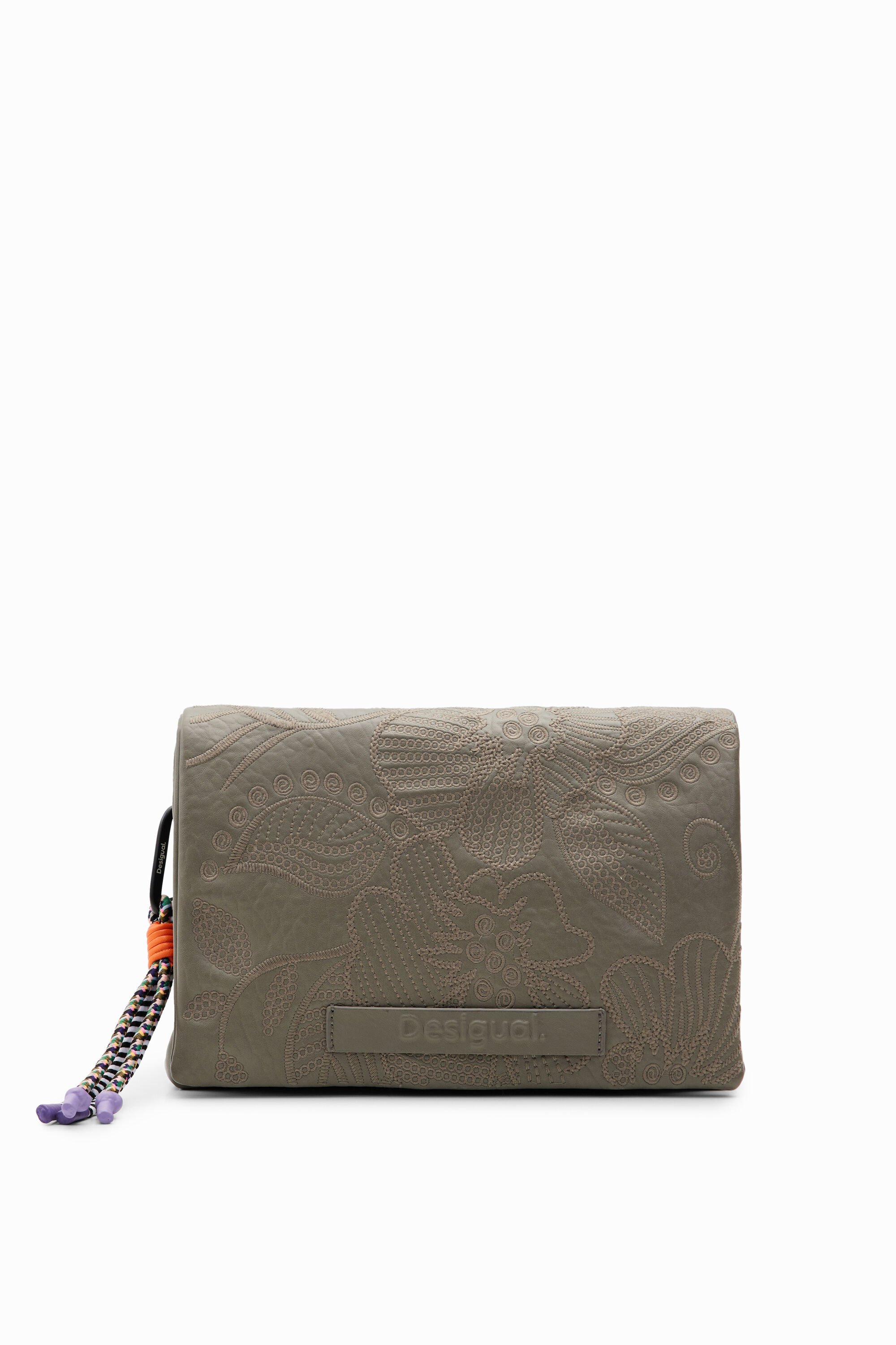 Sac à bandoulière moyen broderie fleurs