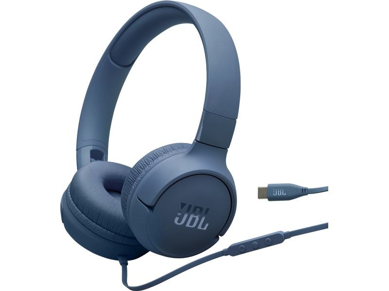 JBL On-Ear-Kopfhörer Tune 520C USB-C Blau Kabelgebundener Hi-Res-On-Ear-Kopfhörer