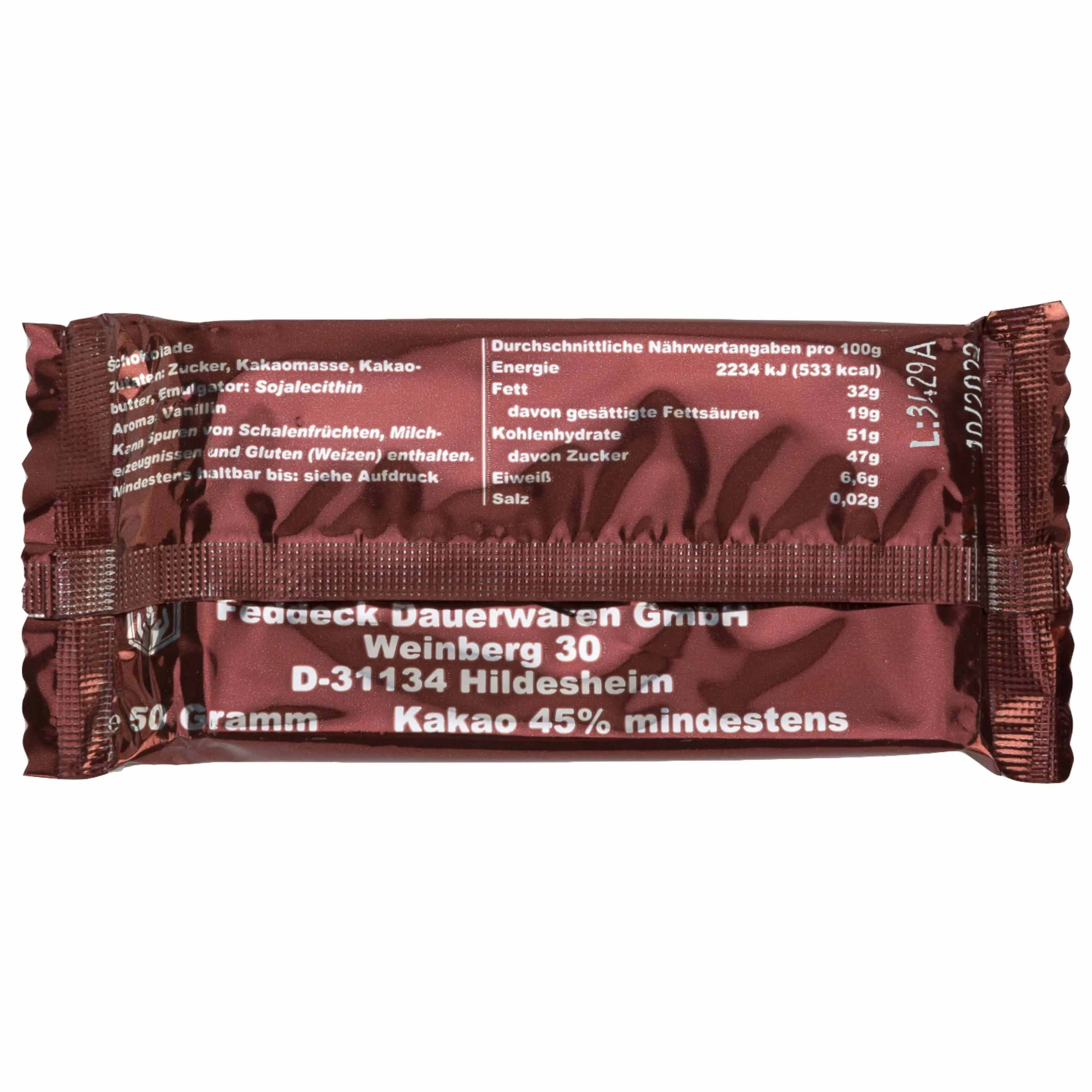 Bundeswehr Original -  BW Schokolade 50 g
