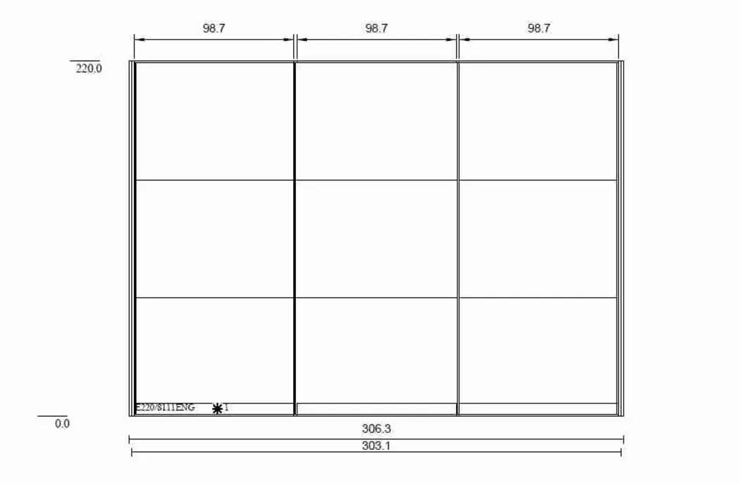 Schwebetürenschrank Miami 307 x 220 cm