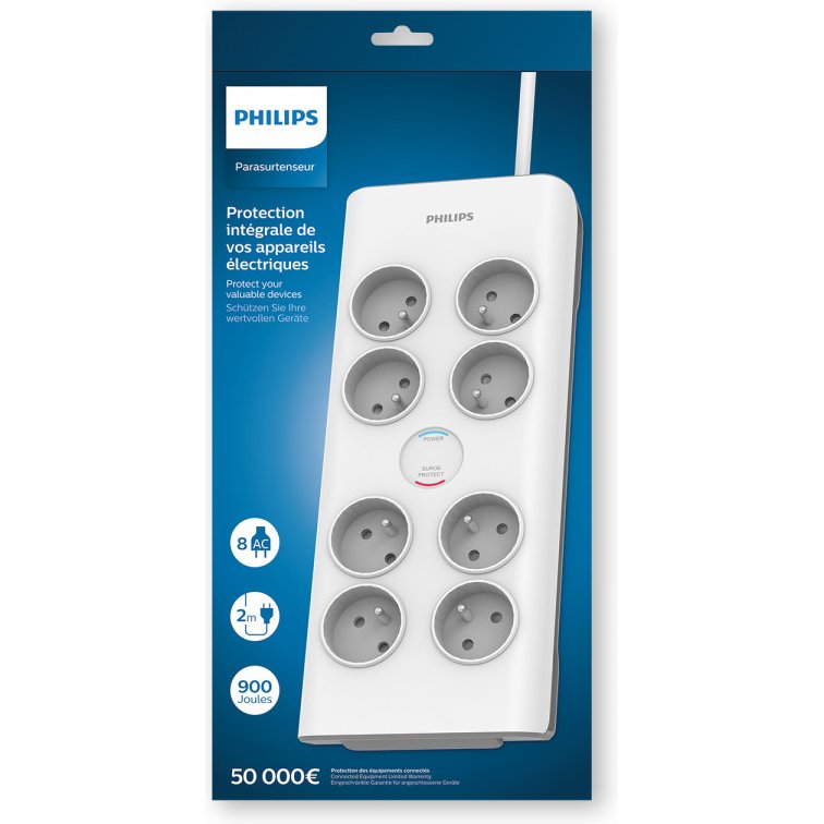 MCL SPN7080WA/19 multiprise 2 m 8 sortie(s) CA Intérieure Blanc