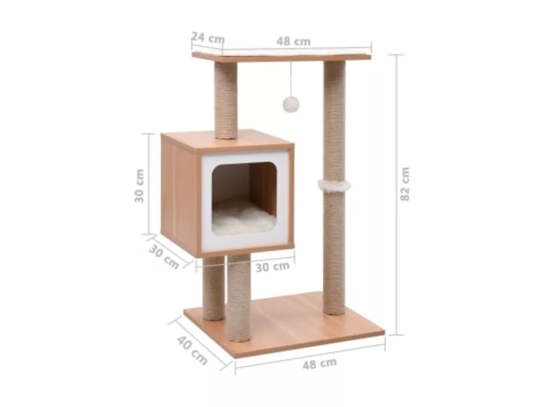 Arbre à chat avec tapis à gratter en sisal 82 cm