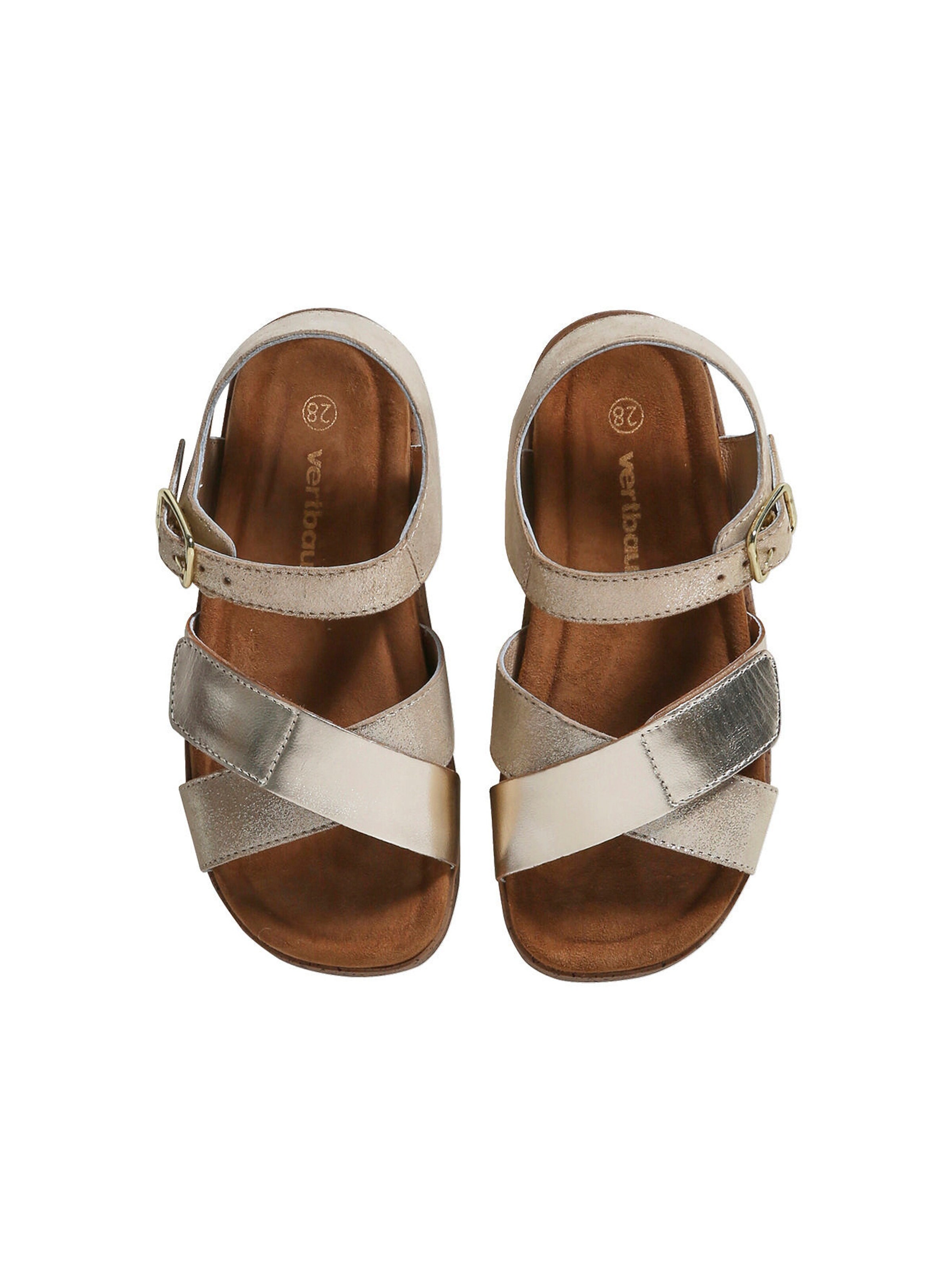 Vertbaudet Kinder Sandalen in Glanz-Optik gold