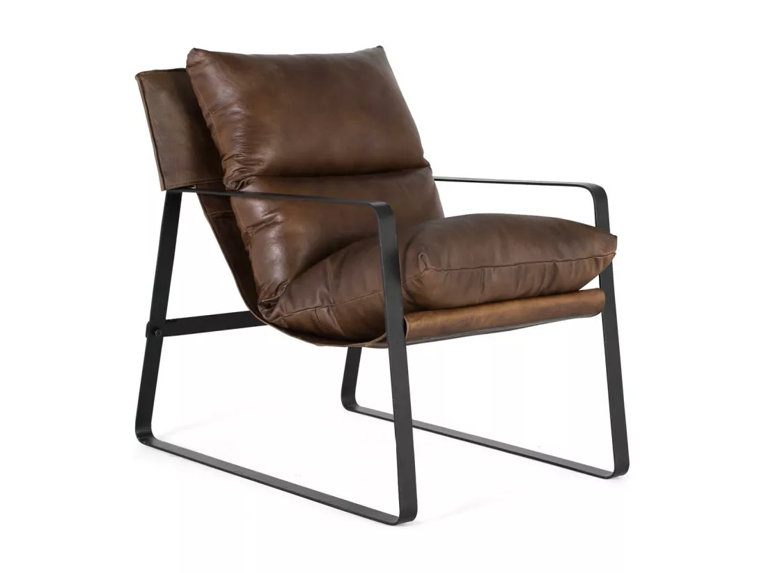 FAUTEUIL REMBOURRÉ EN CUIR VERDE.Giner y Colomer.80x80x58